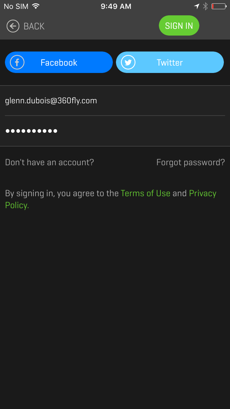 Create Account On 360fly App